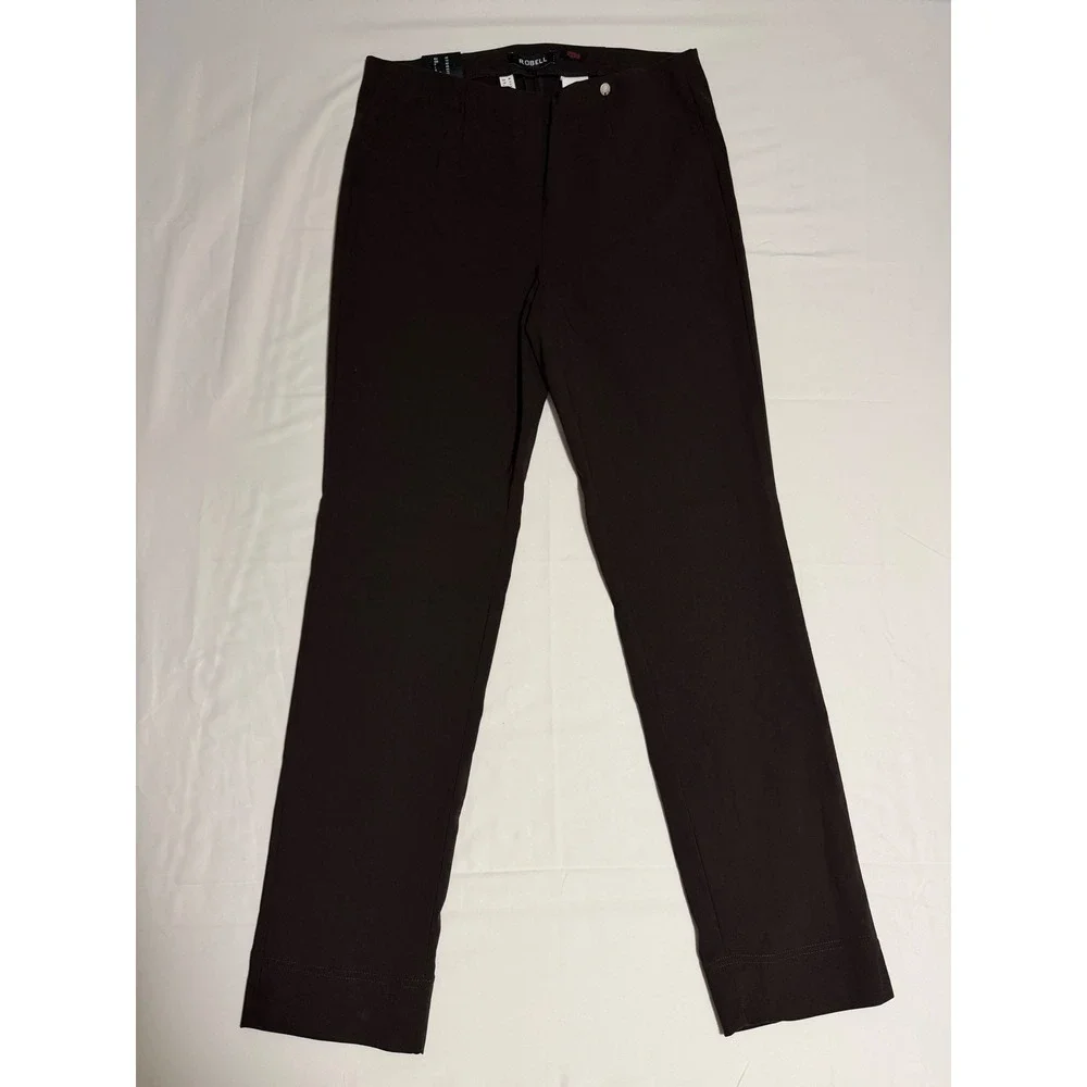 Robell Marie Slim Fit Trousers Brown Pull On Stretch Pants Womens Size US 10 NEW